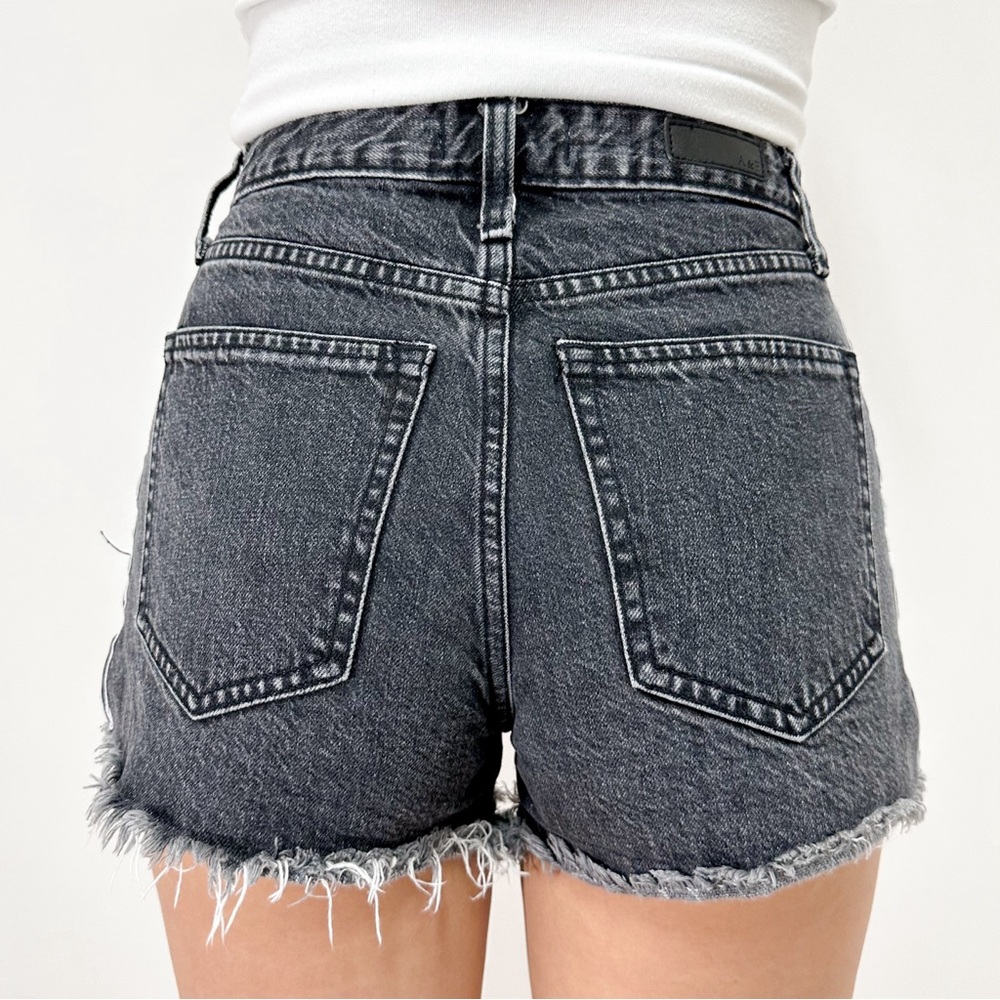 Abercrombie & Fitch Annie High Rise Denim Shorts in Black